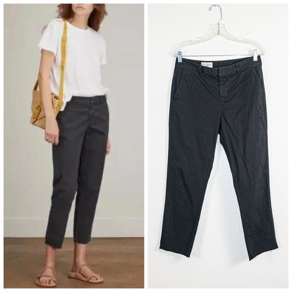 NILI LOTAN $345 Eash Hampton Pants in Carbon Black crop hem sz 4 - Picture 1 of 10